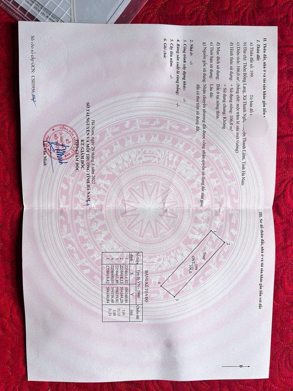 GIÁ TỐT - CHÍNH CHỦ Cần Bán Nhanh LÔ Đất Huyện Thanh Liêm tỉnh HÀ NAM - Ảnh chính