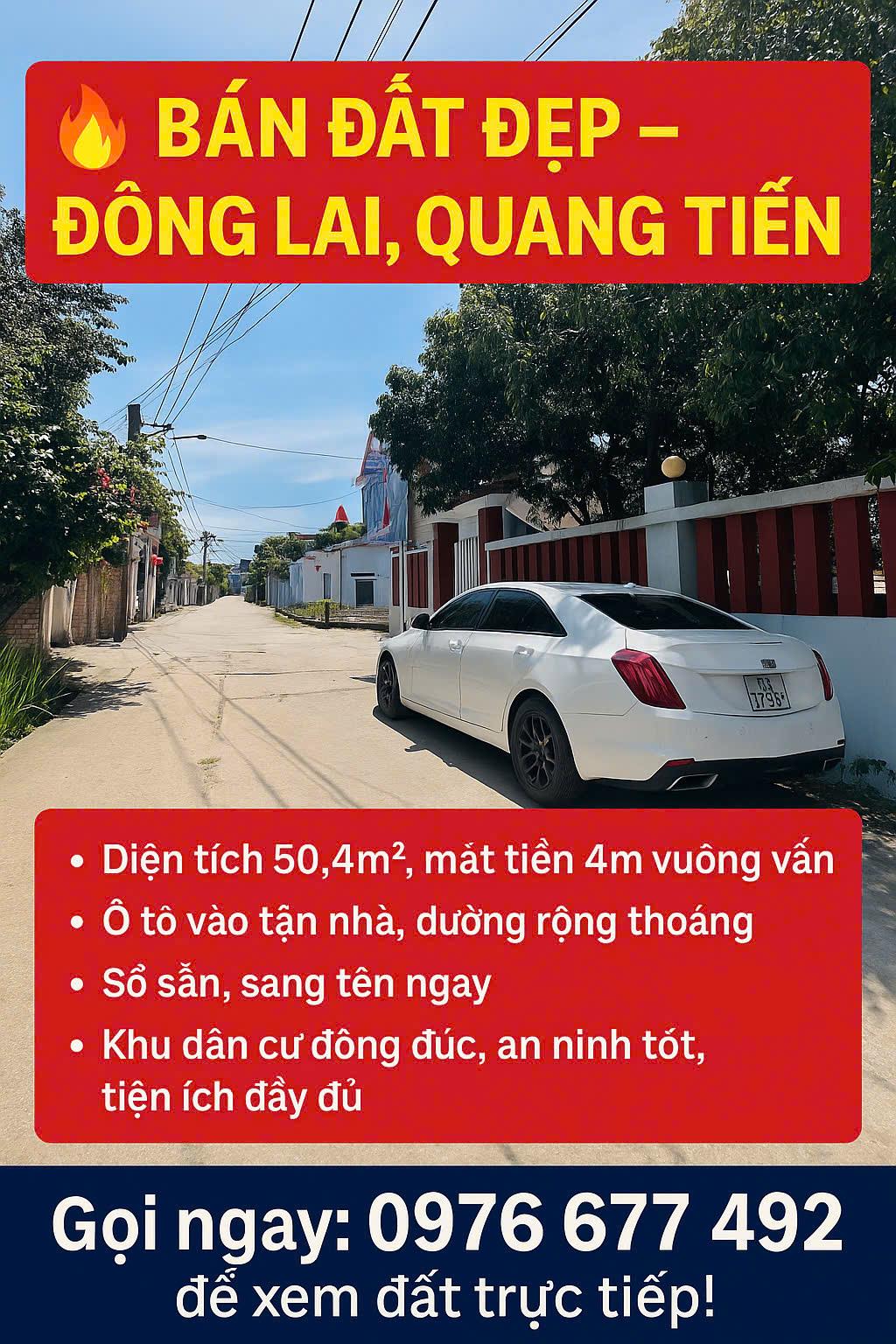 Bán gấp lô đất 50m ô tô nằm ngủ trong nhà-full thổ cư-sổ sẵn sang tên tại Đông Lai-QUang Tiến-SS - Ảnh chính