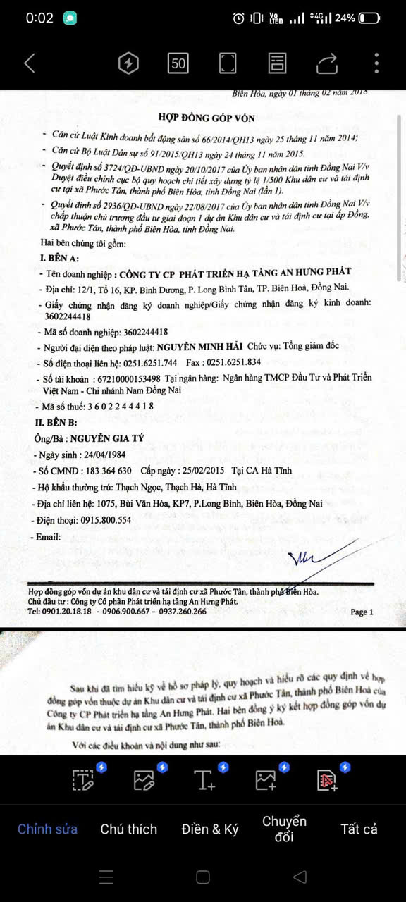CHÍNH CHỦ CẦN BÁN LÔ ĐẤT TẠI PHƯỚC TÂN- BIÊN HÒA - Ảnh 1