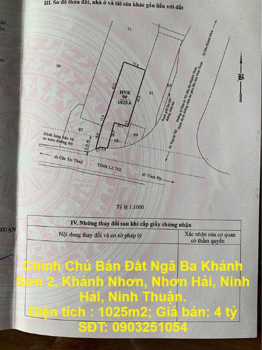 Chính Chủ Bán Đất Ngã Ba Khánh Sơn 2, Khánh Nhơn, Nhơn Hải, Ninh Hải, Ninh Thuận. - Ảnh chính