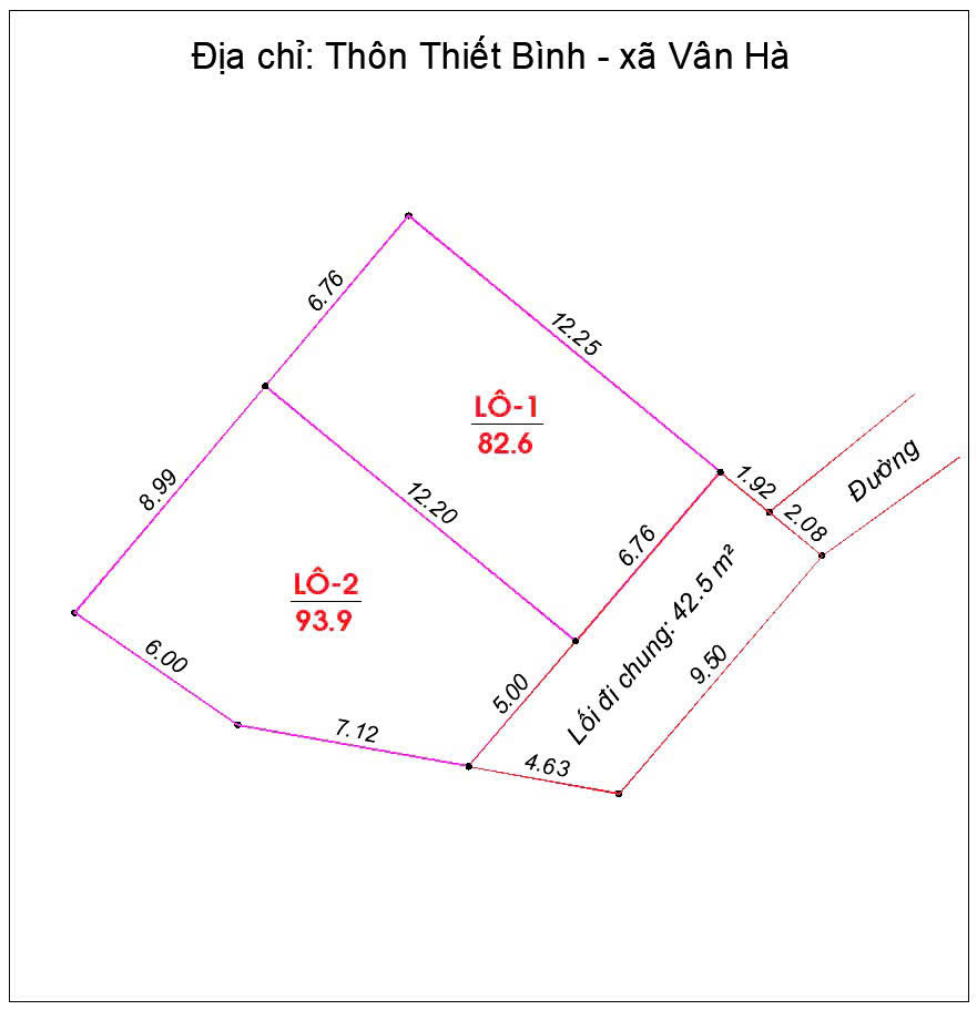.Chính chủ gửi bán 2 mảnh 82,6m và 93,9m tại thôn Thiết Bình - Vân Hà - Đông Anh. - Ảnh chính