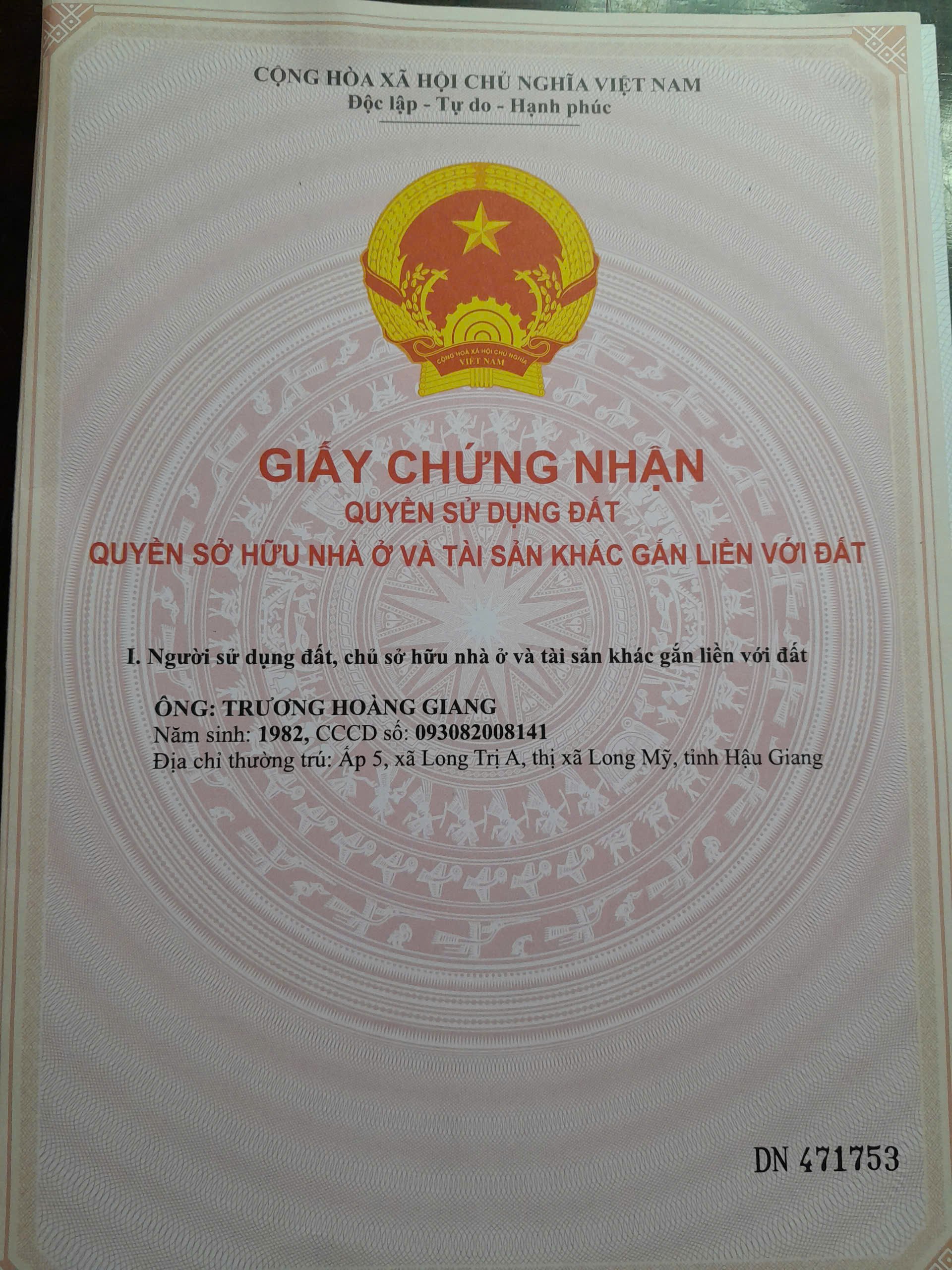 BÁN ĐẤT KÈM NHÀ CẤP 4 SẴN SỔ TẠI LONG MỸ-HẬU GIANG - Ảnh 1