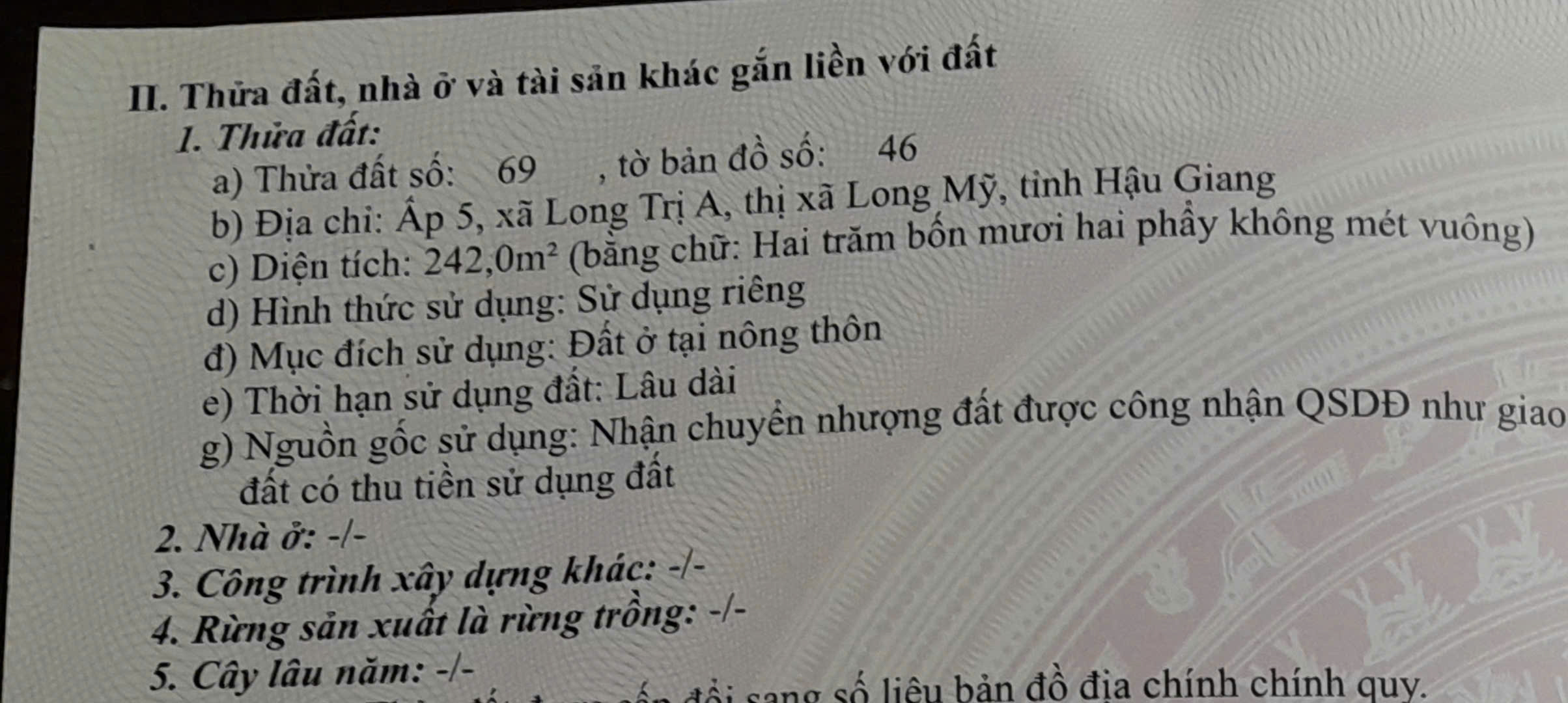 BÁN ĐẤT KÈM NHÀ CẤP 4 SẴN SỔ TẠI LONG MỸ-HẬU GIANG - Ảnh 2