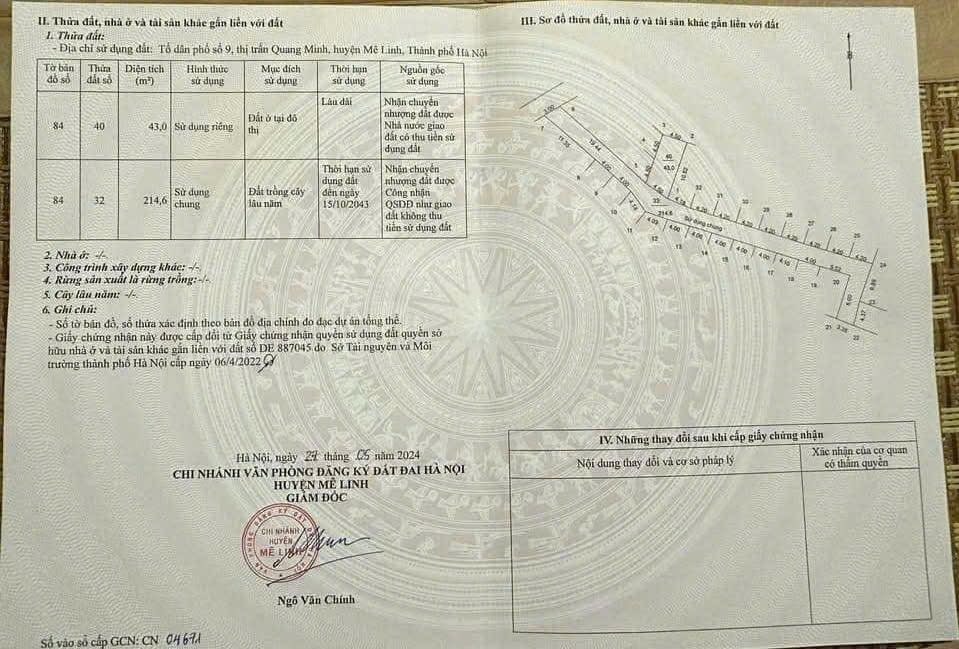 Bán 43m đất tổ 9, Quang Minh, Mê Linh. Gần KCN và trường cao đẳng Y Dược - Ảnh 1