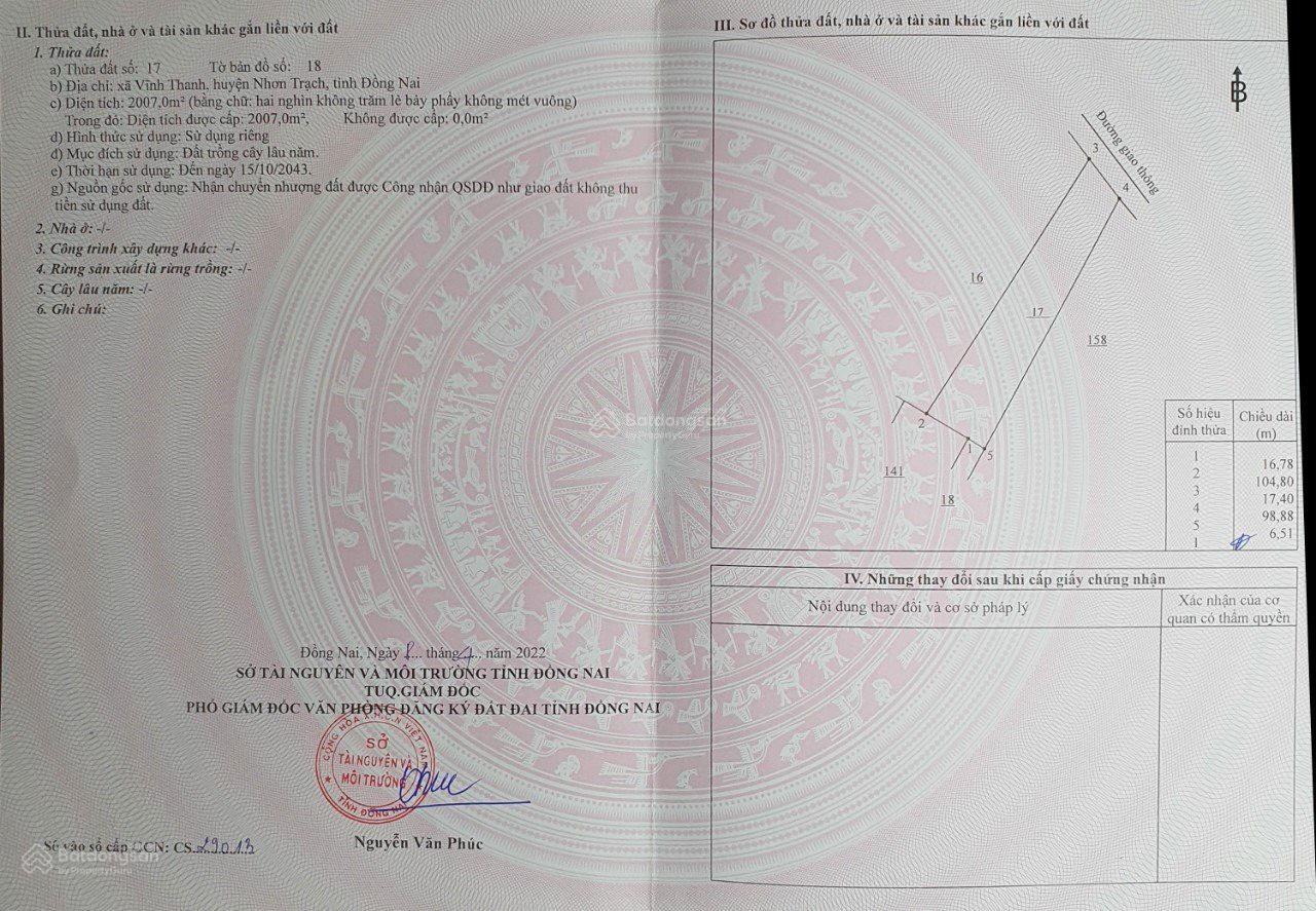 BÁN 2007M2 ĐẤT SẴN SỔ GIÁ RẺ NHẤT KHU VỰC LÊ HỒNG PHONG-NHƠN TRẠCH - Ảnh 3