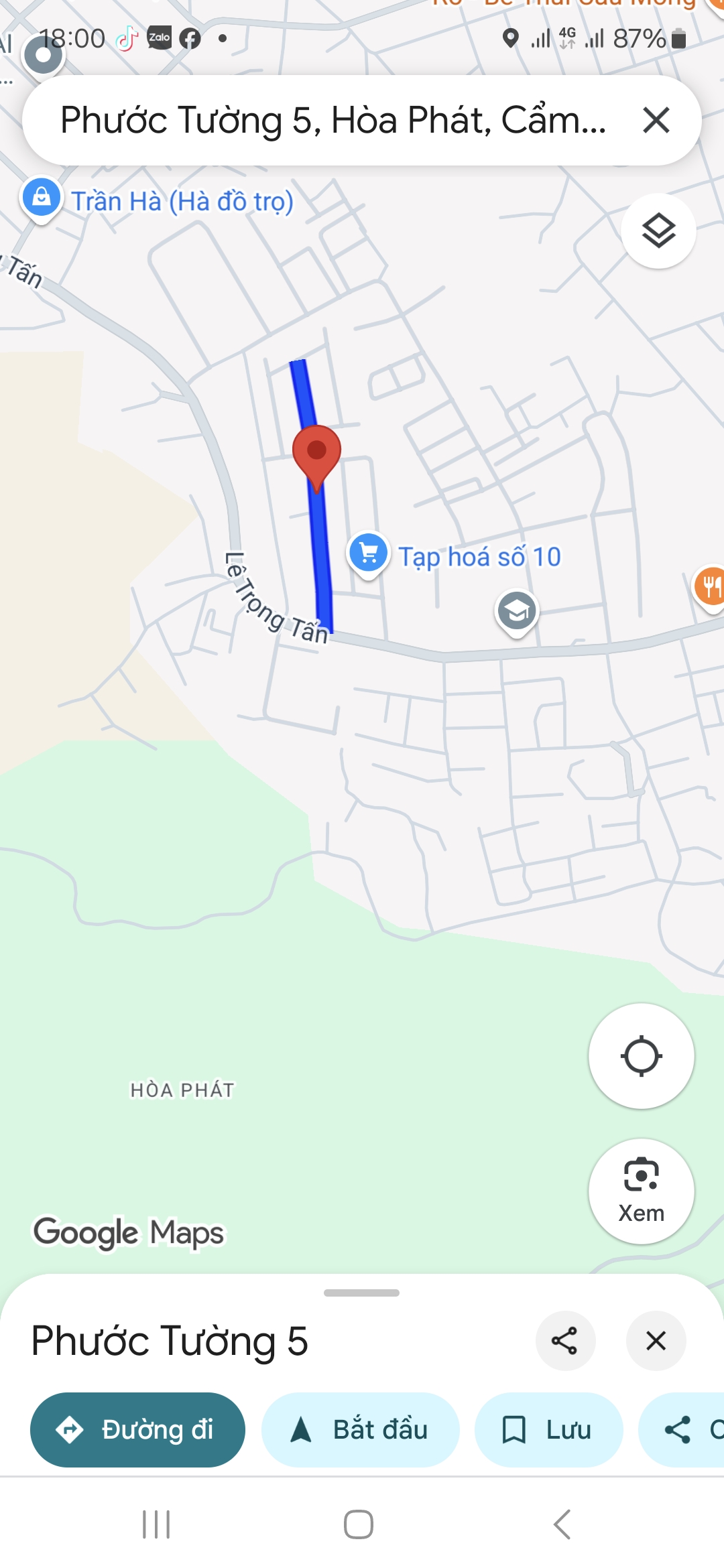 💥 PHƯỚC TƯỜNG – LÔ GÓC – 77.5M² (6.5 × 11.9)M – GIÁ 3.49 TỶ – CẨM LỆ – ĐÀ NẴNG 💥 📍 Vị trí đẹp: mặt tiền đường 5.5m, vỉa hè 3m, lô góc 2 mặt thoáng. 🚗 Gần chợ Hòa Phát, trường học  - Ảnh chính