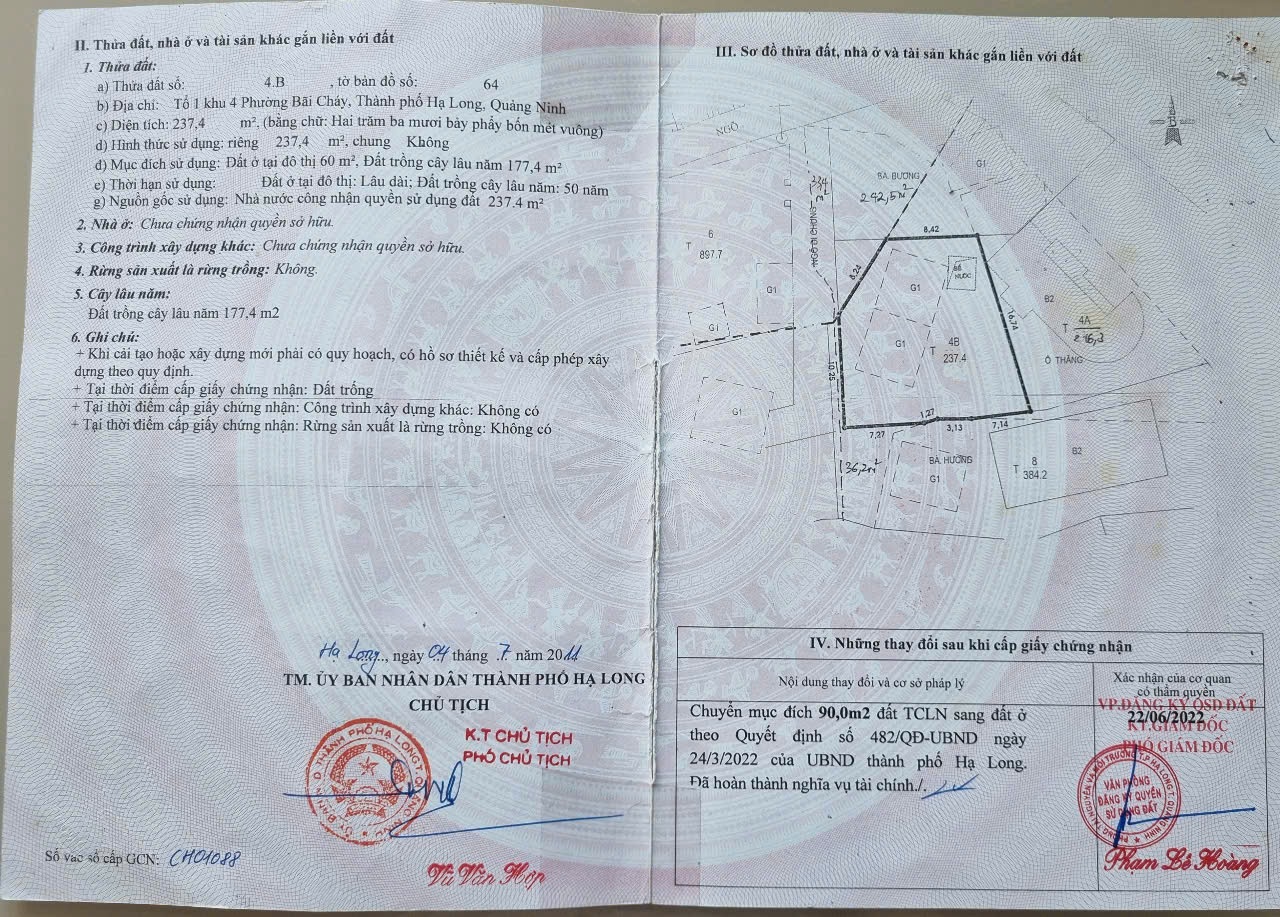 Chính chủ cần bán Nhanh Lô Đất Tại Tổ 1 – Khu 4 – Phường Bãi cháy – TP Hạ Long.( ĐẤT TRUNG TÂM BÃI - Ảnh 2
