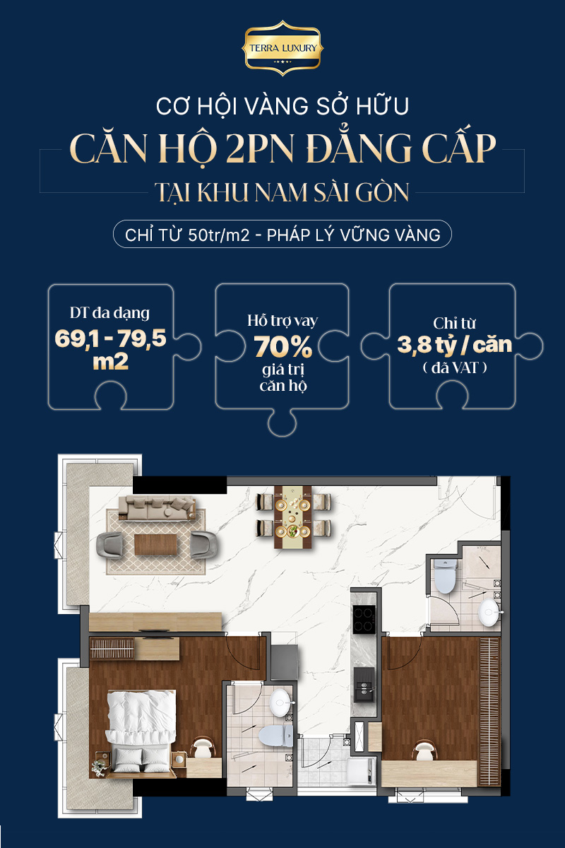 Chỉ 550  triệu sở hữu căn hộ chuẩn Home Tera Luxury Nam SG - Ảnh 2