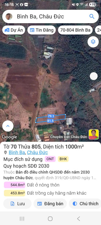 Đất đẹp xã Bình Ba, huyện Châu Đức, BRVT gần sân golf & KCN, có thổ cư, đầu tư tốt - Ảnh 2