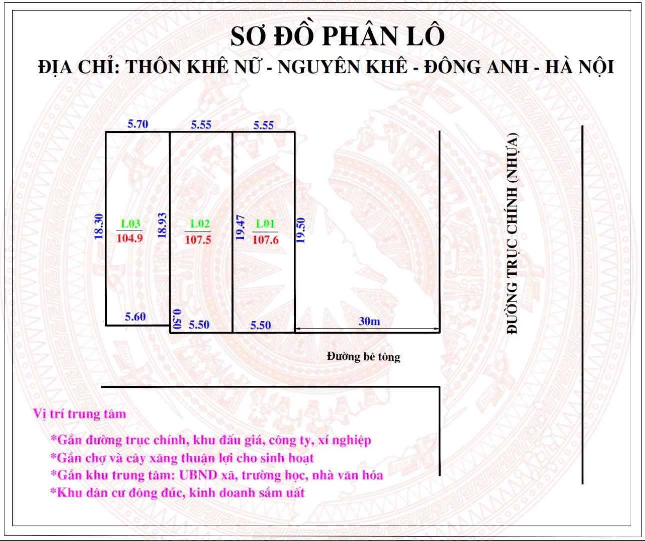 ĐẤT THỔ CƯ tại KHÊ NỮ. NGUYÊN KHÊ. ĐÔNG ANH. HN - Ảnh chính