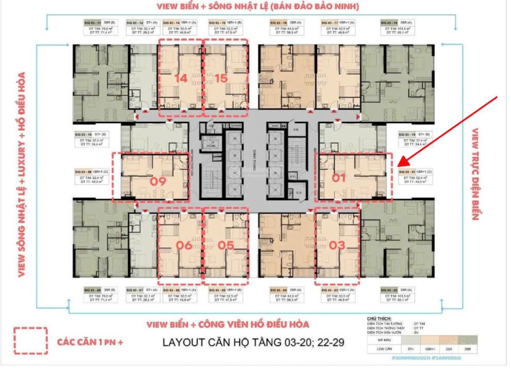 Hàng hiếm! Duy nhất Căn hộ 1PN+1 Regal Signature trực diện Biển Bảo Ninh - Sở hữu lâu dài - Ảnh 1