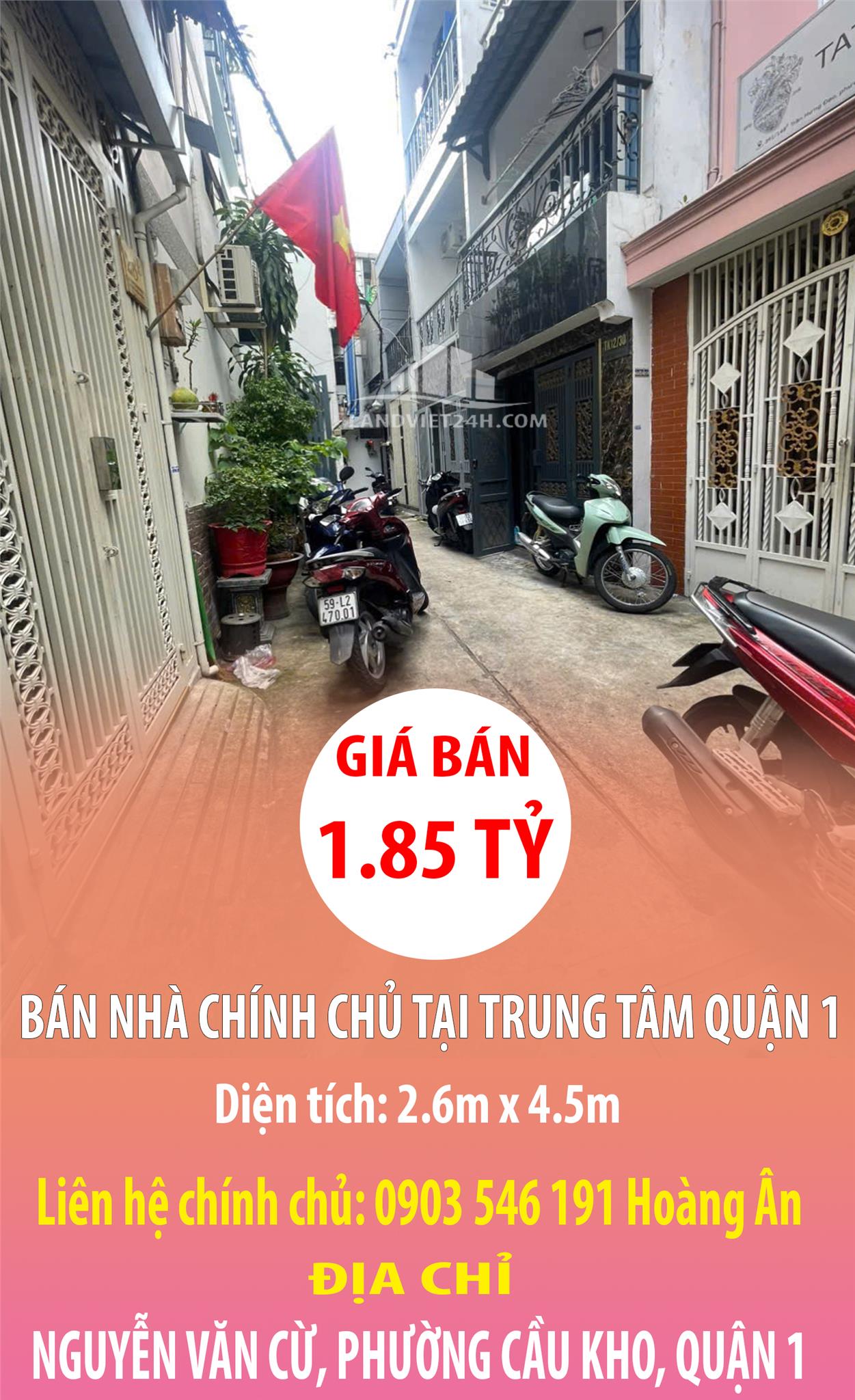 BÁN NHÀ TẠI TRUNG TÂM QUẬN 1, HẺM 3M NGUYỄN VĂN CỪ, P. CẦU KHO, QUẬN 1 - Ảnh chính