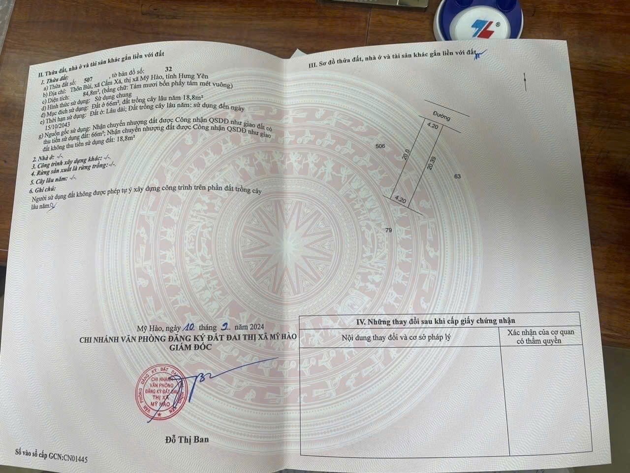 CHính Chủ Cần Bán Lô Đất Đẹp THôn Bùi -Xã Cẩm Xá-Tx Mỹ Hào - Hưng Yên​ - Ảnh chính