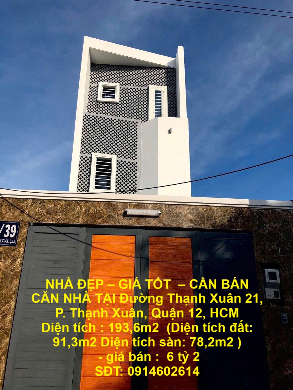 NHÀ ĐẸP – GIÁ TỐT  – CẦN BÁN  CĂN NHÀ TẠI Đường Thạnh Xuân 21, P. Thạnh Xuân, Quận 12, HCM - Ảnh chính
