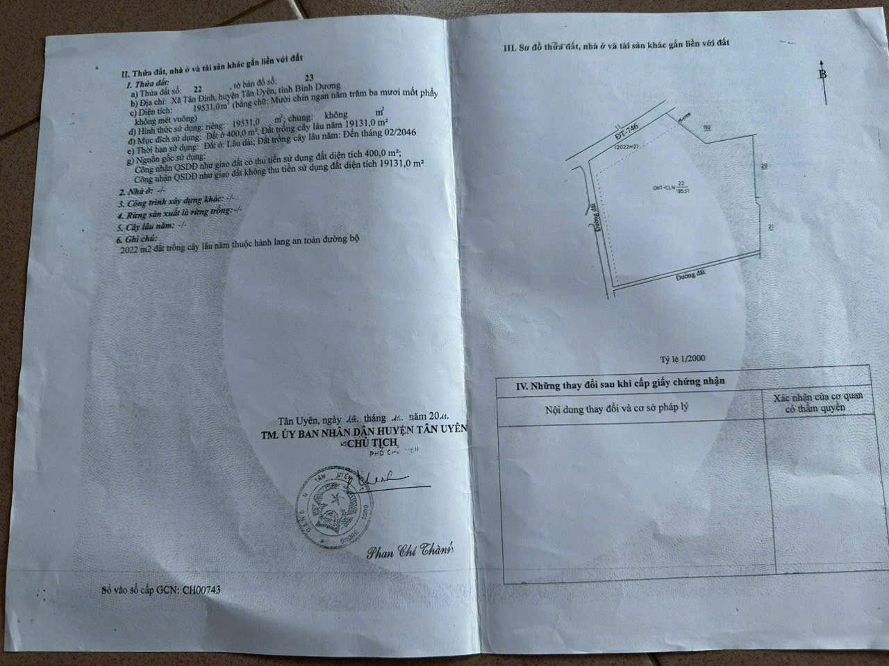 Cần tiền bán gấp đất tại Bắc Tân Uyên, Bình Dương - Ảnh chính