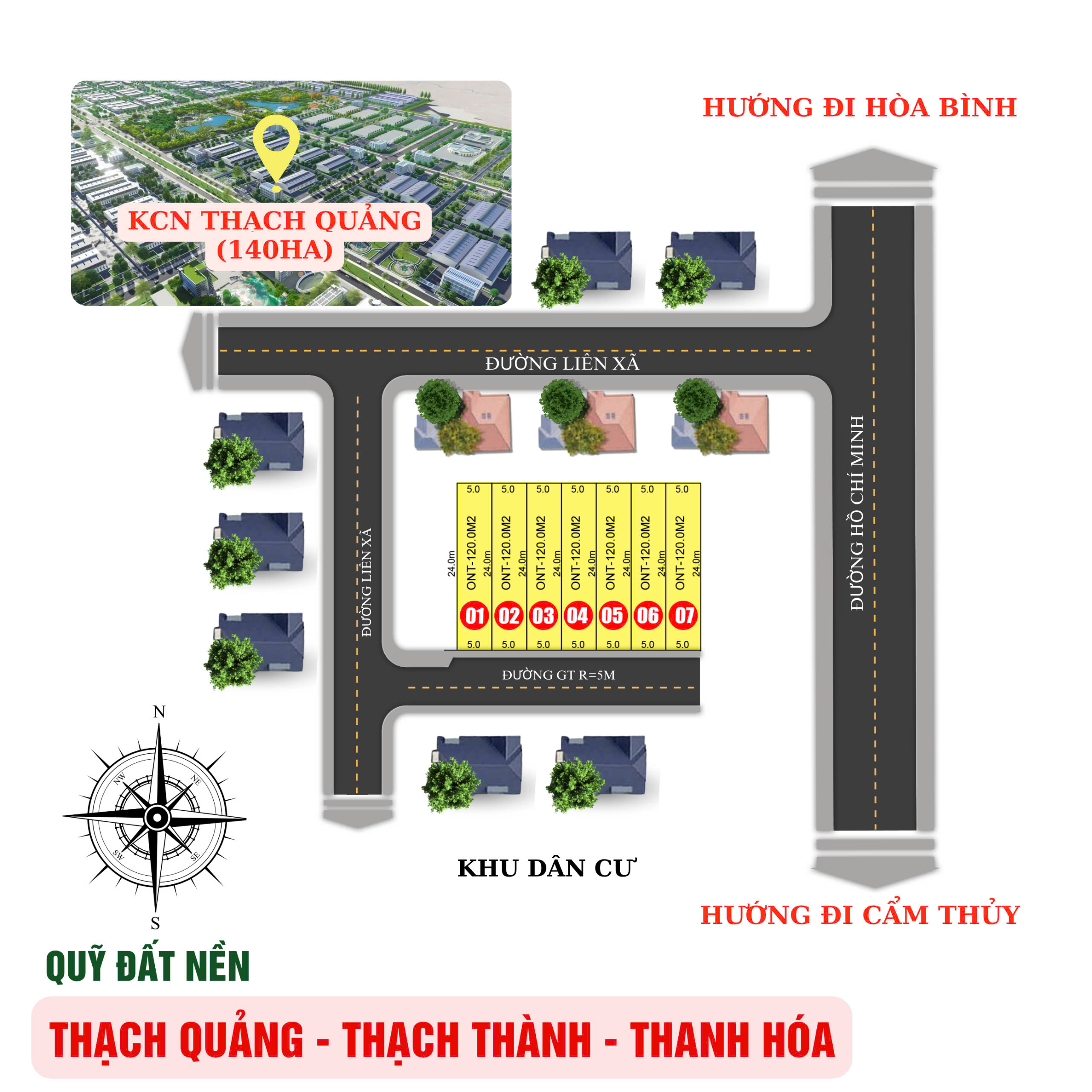 Đất sát KCN Thạc Quảng 140ha 140hn (cách KCN 500m) diện tích 120m2 full thổ cư - Ảnh 1