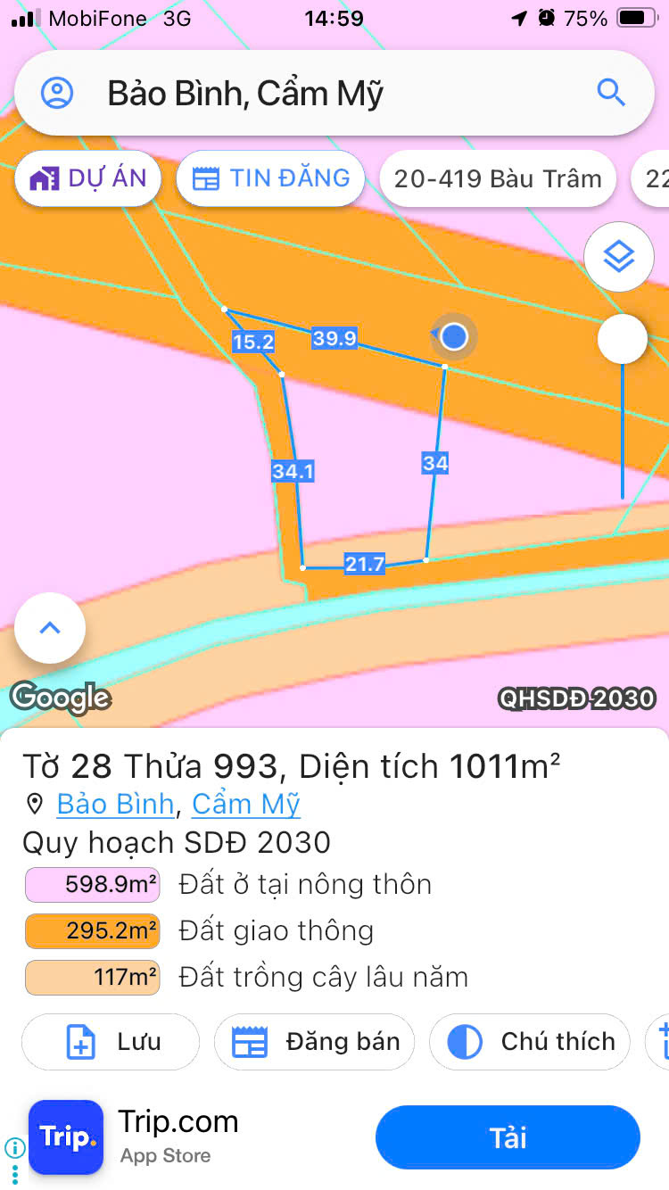 Chưa tới 2 Triệu/m2  sở hữu gần 40m mặt tiền đường chính Long Giao - Bảo Bình - Ảnh chính