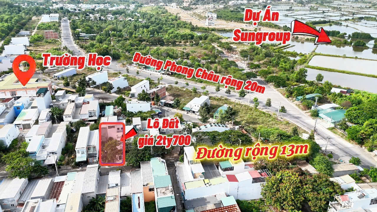 Bán lô đất tái định cư đất lành đường 13m lô sạch đẹp giá 2 tỉ 700 triệu.<br>Diện tích : 64m2 ngang - Ảnh 2