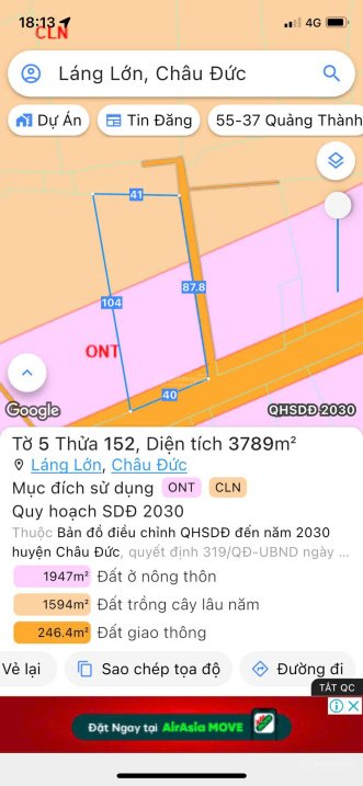 Đất 2 MT KCN Bắc Châu Đức 3789m2 đã có thổ cư giá tốt chỉ hơn 3 triệu/m² tách thửa, đầu tư cực lời - Ảnh 1