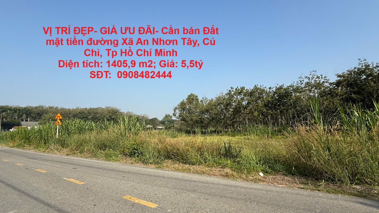 VỊ TRÍ ĐẸP- GIÁ ƯU ĐÃI- Cần bán Đất mặt tiền đường Xã An Nhơn Tây, Củ Chi, Tp Hồ Chí Minh - Ảnh chính