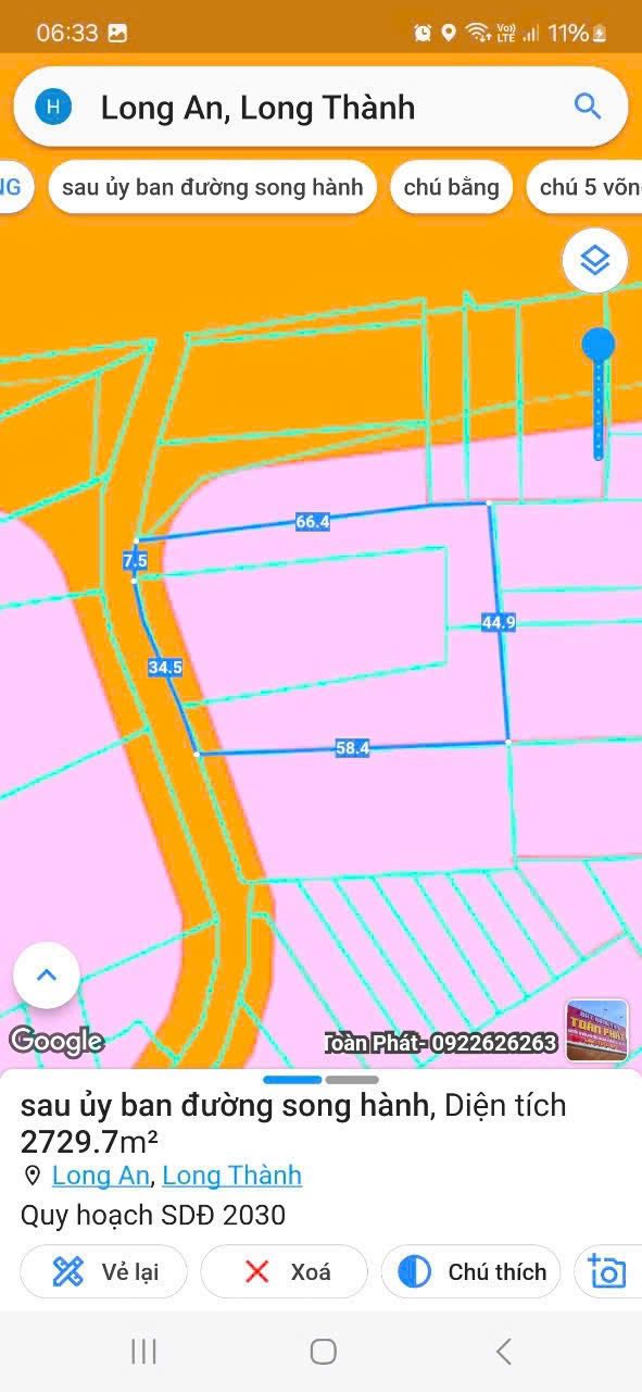 🌳 BÁN ĐẤT LỚN 2.729,7M² – KHU DÂN CƯ LONG AN, LONG THÀNH – GIÁ CHỈ 7 TRIỆU/M² 🌳 - Ảnh chính
