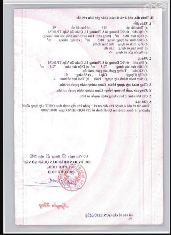 Chính chủ bán nhà nguyên căn tại Đường Số 8, Phường 11, Gò Vấp, Hồ Chí Minh - Ảnh chính