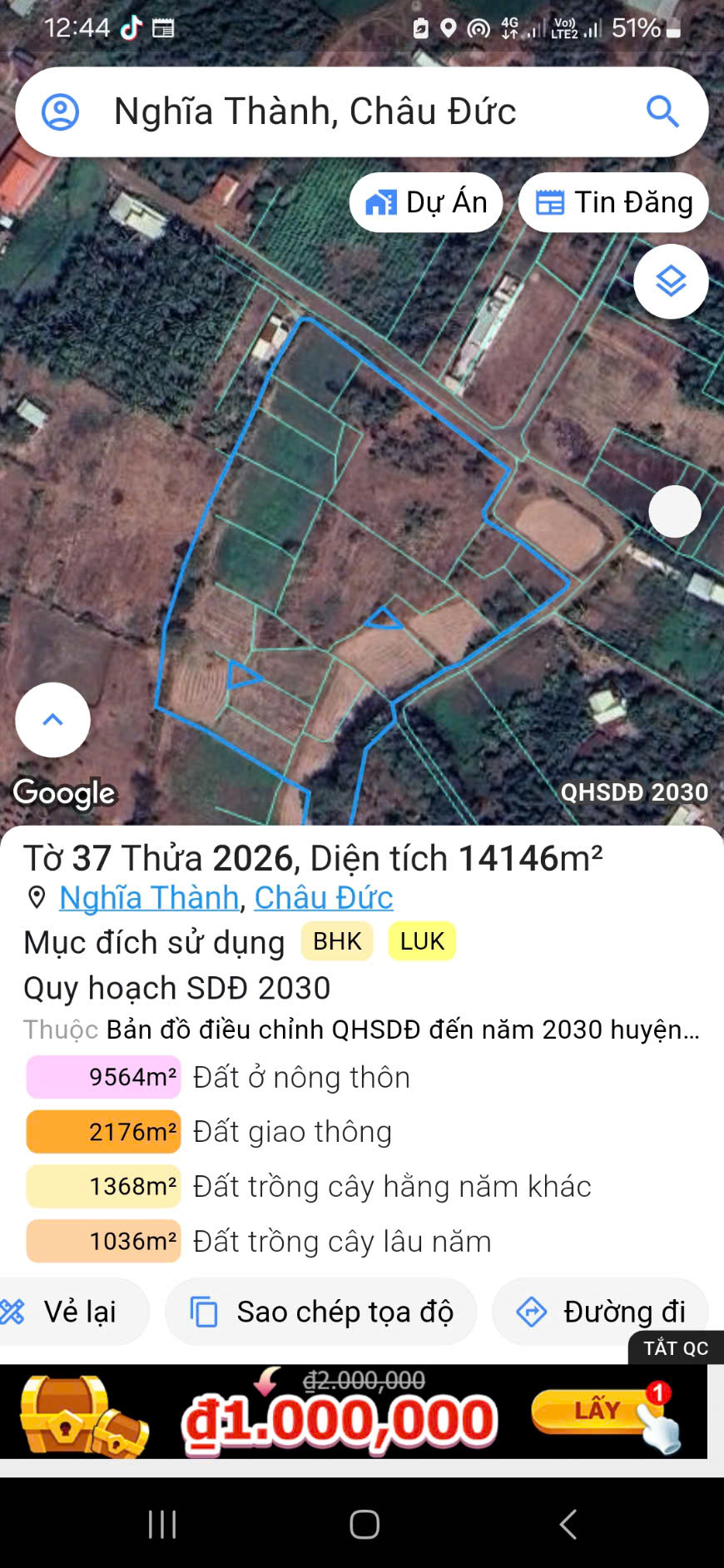 chủ cần tiền bán 1ha5 nghĩa thành châu đức brvt - Ảnh chính