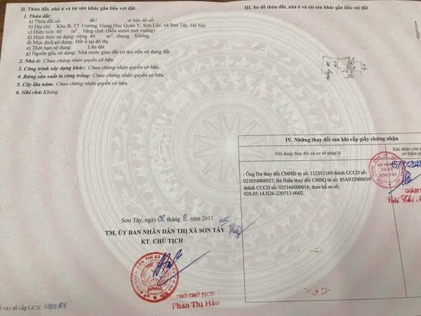 CẦN BÁN 40M GẦN TRƯỜNG HỌC QUÂN Y, SƠN LỘC, SƠN TÂY, HÀ NỘI - Ảnh chính