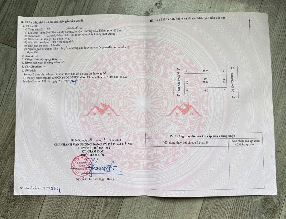 CHÍNH CHỦ BÁN LÔ ĐẤT 78M TẠI MỸ LƯƠNG-CHƯƠNG MỸ-HÀ NỘI - Ảnh 2