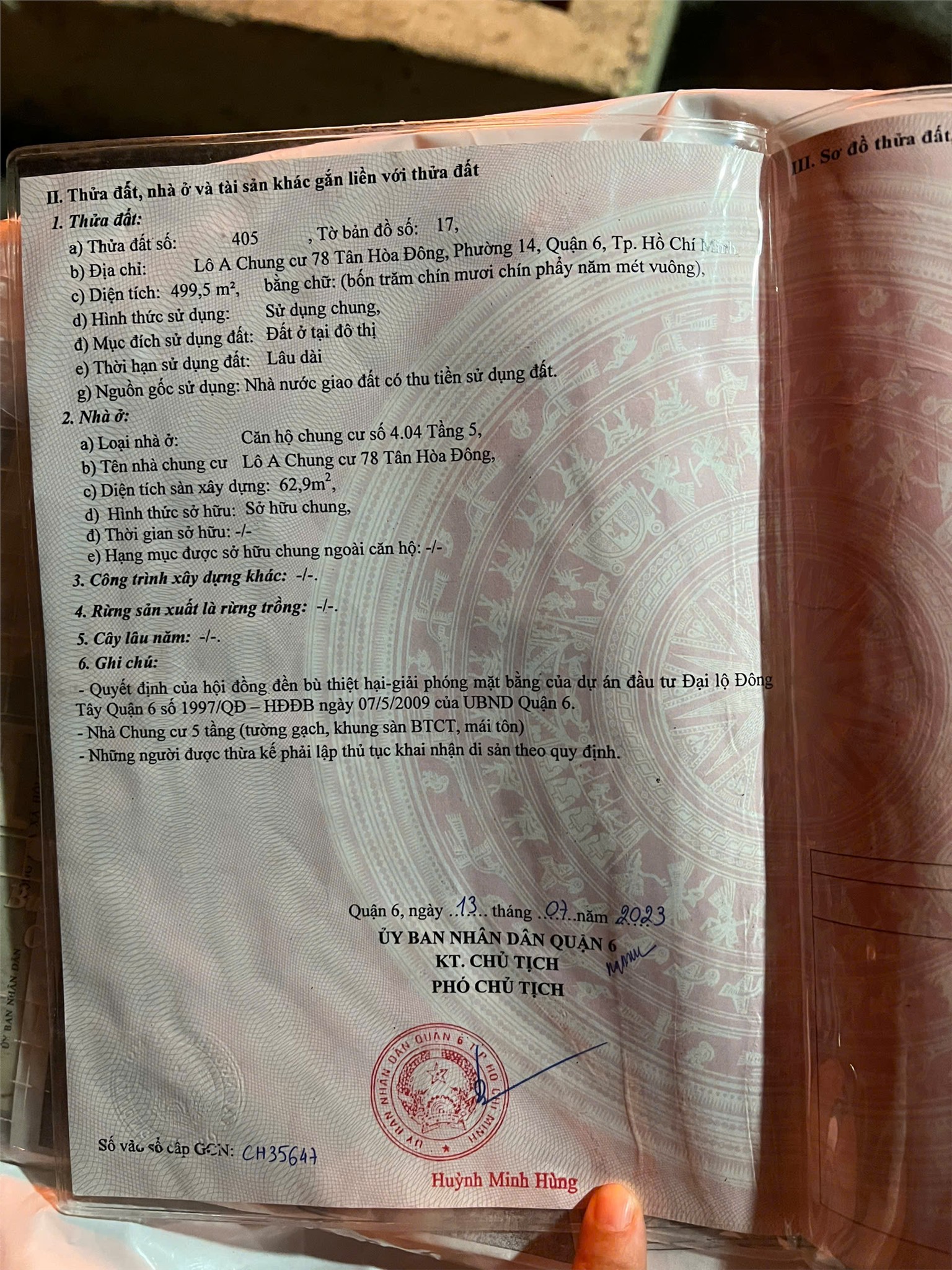 CĂN HỘ ĐẸP - GIÁ TÔT CHÍNH CHỦ BÁN Căn hộ tại lầu 4 chung cư 78, Tân Hòa Đông P.14 Q.6, HCM - Ảnh chính