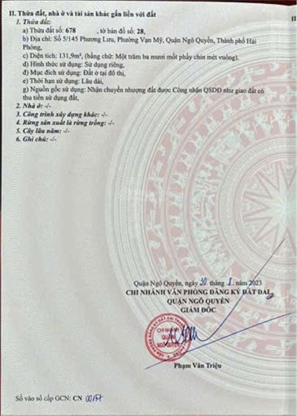 Chính Chủ Bán Căn Nhà Riêng số 5/145 Phường Lưu Vạn Mỹ, Quận Ngô Quyền, TP Hải Phòng - Ảnh 1