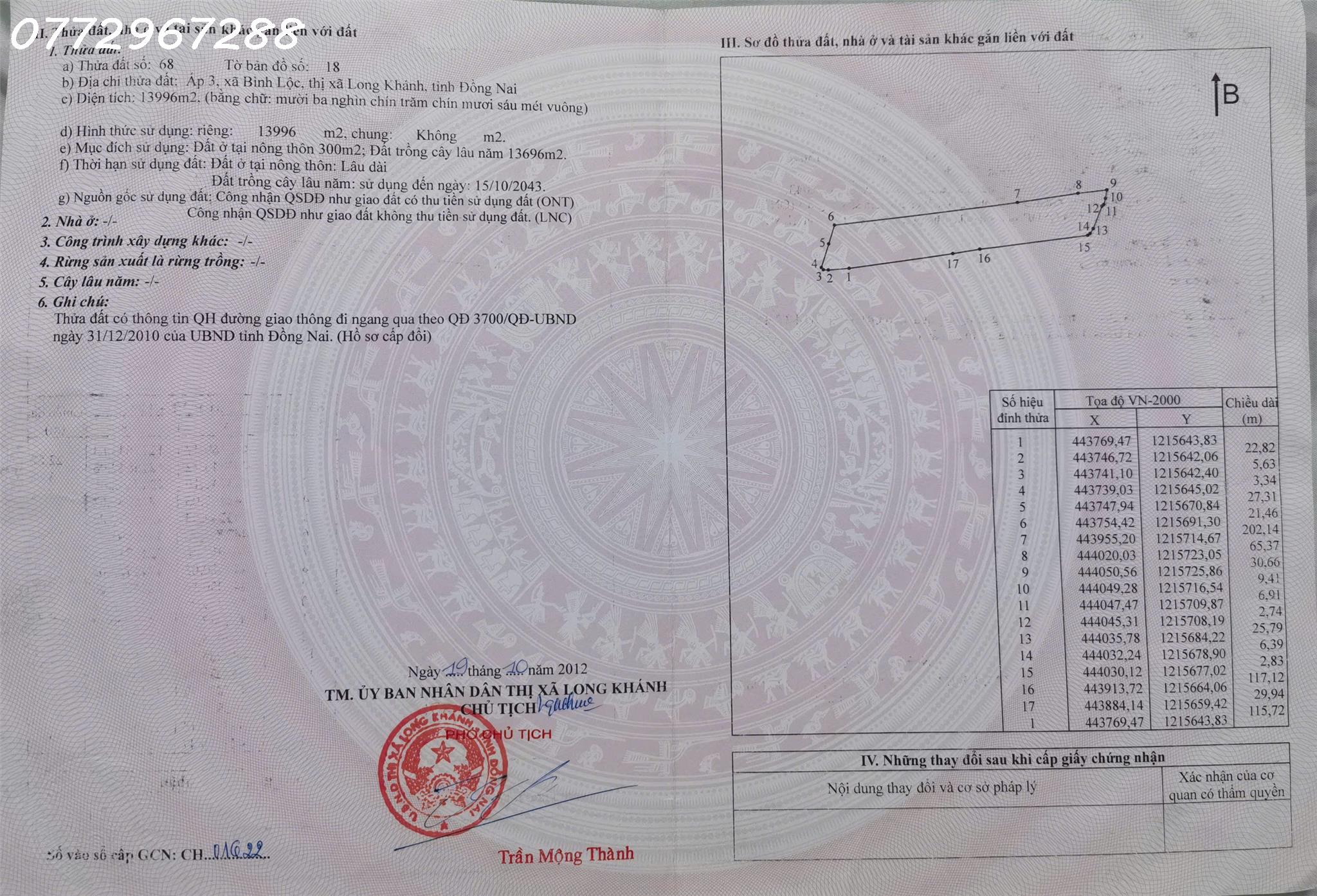 Bán đất Vườn Cây ăn Trái Mặt Tiền đường Lê A - 6000m2 - Giá Chỉ 7tr/m2 - Ảnh 2