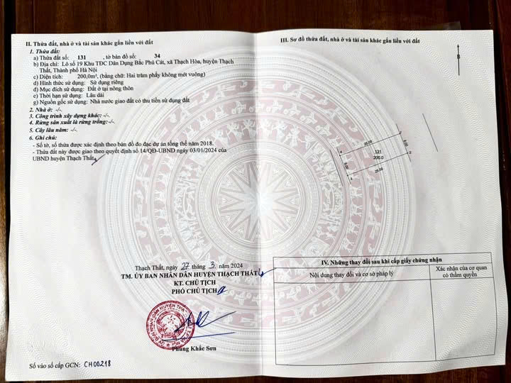 Cần bán nhanh ĐẤT CHÍNH CHỦ - Gần UBND và công an xã THẠCH HOÀ - Ảnh chính