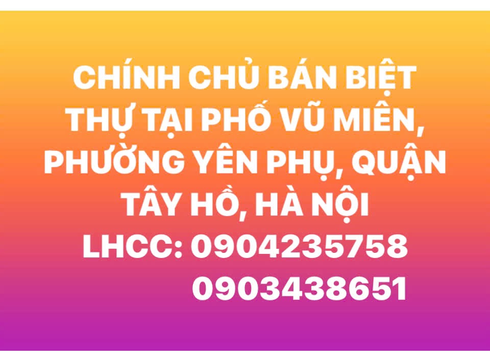 CHÍNH CHỦ BÁN BIỆT THỰ GẦN HỒ TÂY, KHUÔN VIÊN RỘNG RÃI, THOÁNG MÁT - Ảnh chính