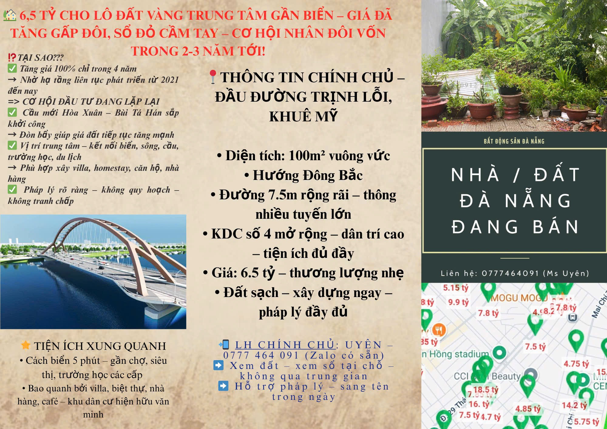 HOT HOT HOT - CHÍNH CHỦ BÁN NHANH LÔ ĐẤT VÀNG Tại Phường Khuê Mỹ, Quận Ngũ Hành Sơn, TP. Đà Nẵng. - Ảnh chính