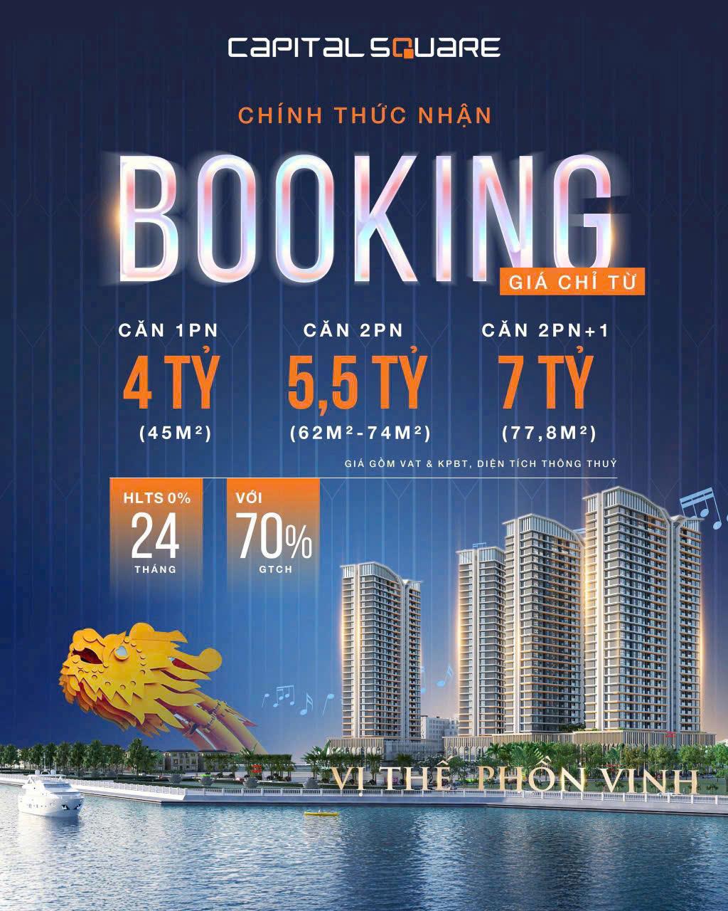 CĂN HỘ CẦU SÔNG HÀN CHÍNH THỨC NHẬN BOOKING - DỰ ÁN CAPITAL SQUARE - Ảnh chính