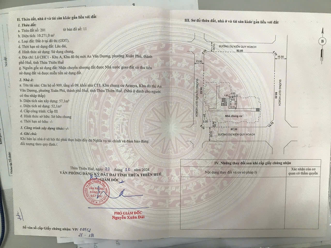 Bán chung cư ARANYA CT1 850tr Tầng 9 , khu đô thi An Vân Dương, Phường Xuân Phú , Tp Huế - Ảnh 3