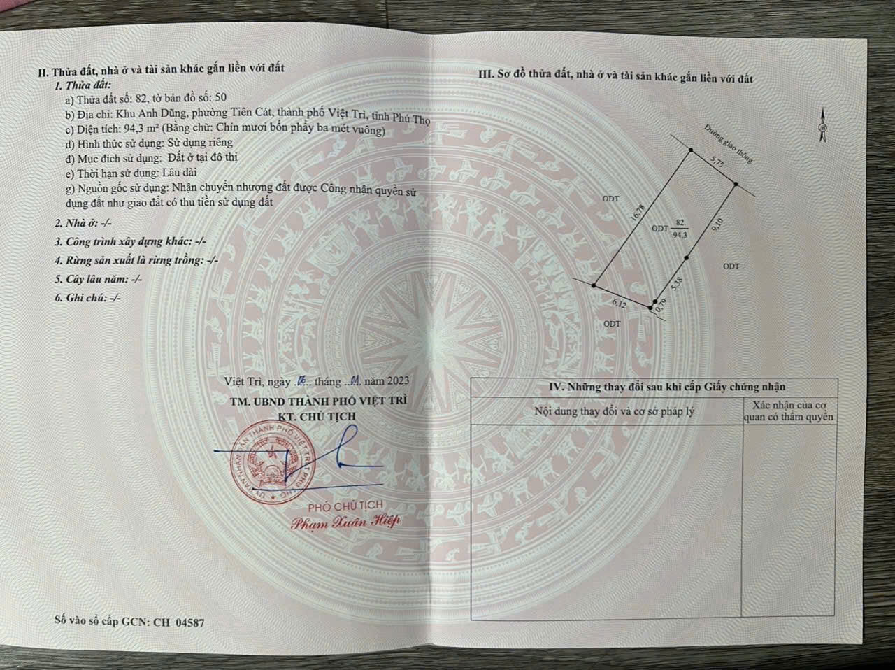 CHÍNH CHỦ CẦN BÁN ĐẤT FULL THỔ CƯ KHU PHỐ ANH DŨNG- P. TIÊN CÁT- TP VIỆT TRÌ -PHÚ THỌ - Ảnh 4