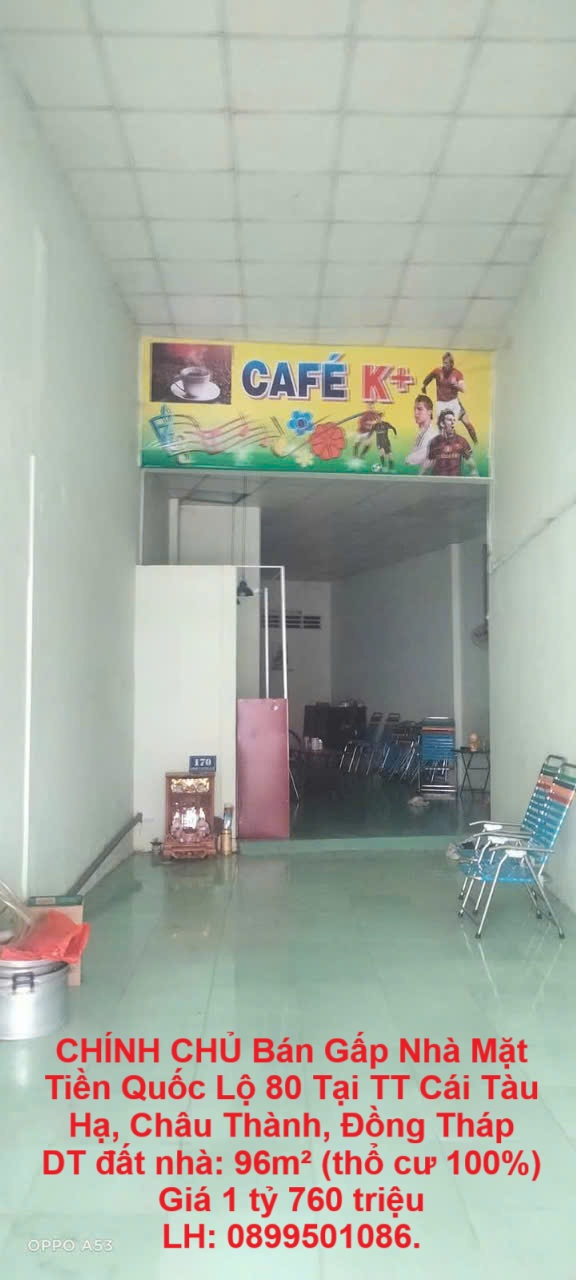 CHÍNH CHỦ Bán Gấp Nhà Mặt Tiền Quốc Lộ 80 Tại TT Cái Tàu Hạ, Châu Thành, Đồng Tháp - Ảnh chính