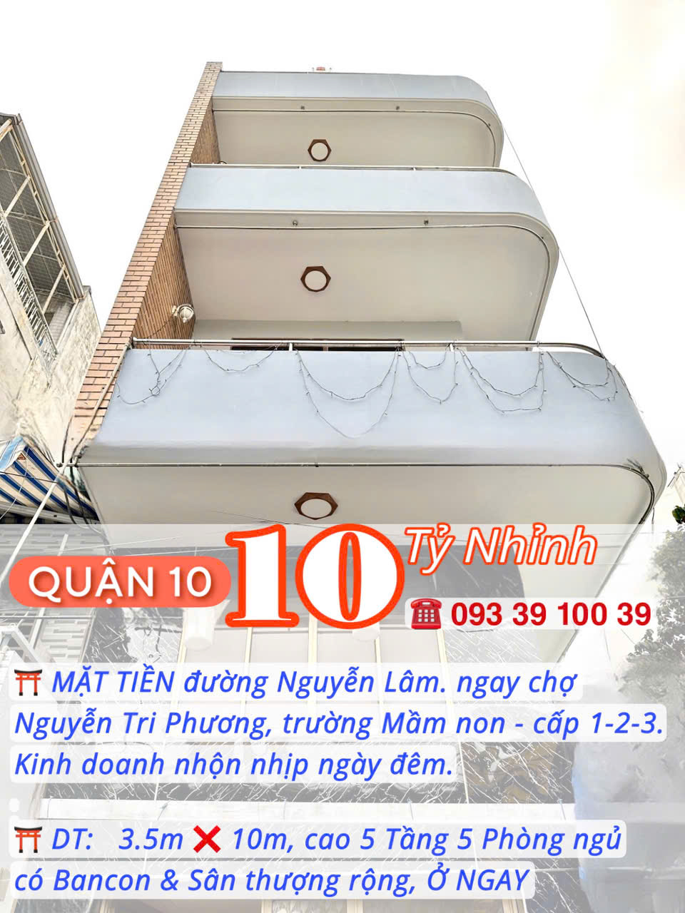 BÁN NHÀ Q10- MẶT TIỀN NGAY CHỢ NGUYỄN TRI PHƯƠNG- 5 TẦNG Ở NGAY: NHỈNH 10 TỶ. Mr Vũ: 0933 910 039 - Ảnh 4