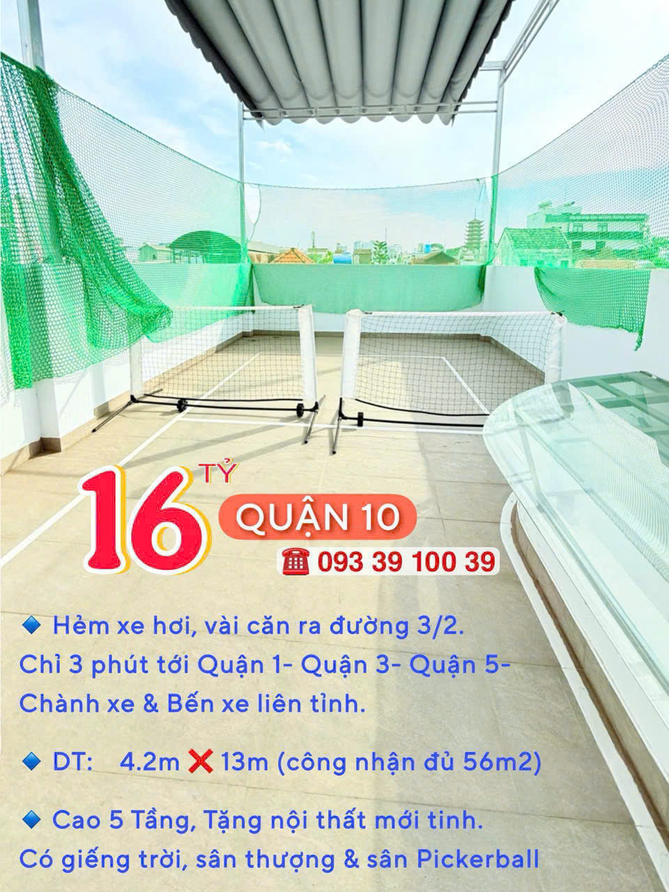 BÁN NHÀ Q10- HXH 6M- 3 THÁNG 2- SÂN PICKLEBALL- CĂN GÓC 5 TẦNG 56m2 ĐỦ NỘI THẤT. Mr Vũ 0933 910 039 - Ảnh 4