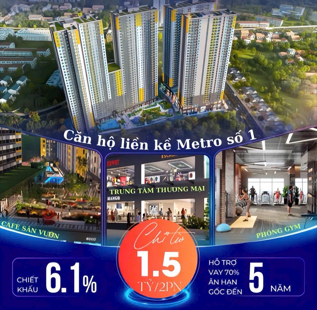 CHỈ CẦN THANH TOÁN TRƯỚC 270TRIEU CHO CĂN 2PN 2WC CÓ TRUNG TÂM THƯƠNG MẠI DƯỚI NHÀ - Ảnh chính