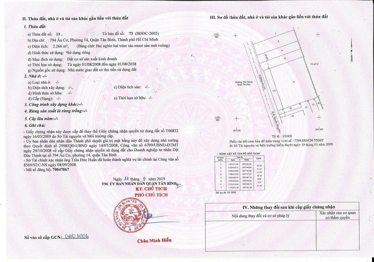 Bán Mặt Tiền 794 Đường Âu Cơ, Phường 14, Tân Bình: Diện Tích Khủng (50x50m), Giá Chỉ 220 Tỷ - Ảnh 1