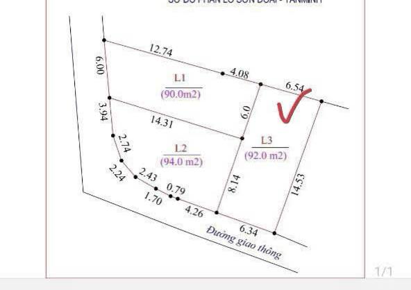 Chủ nhờ bán đất 92m2, mt6.5m, chỉ 1.6 tỷ, ô tô, Sơn Đoài, Tân Minh, Sóc Sơn. - Ảnh 3