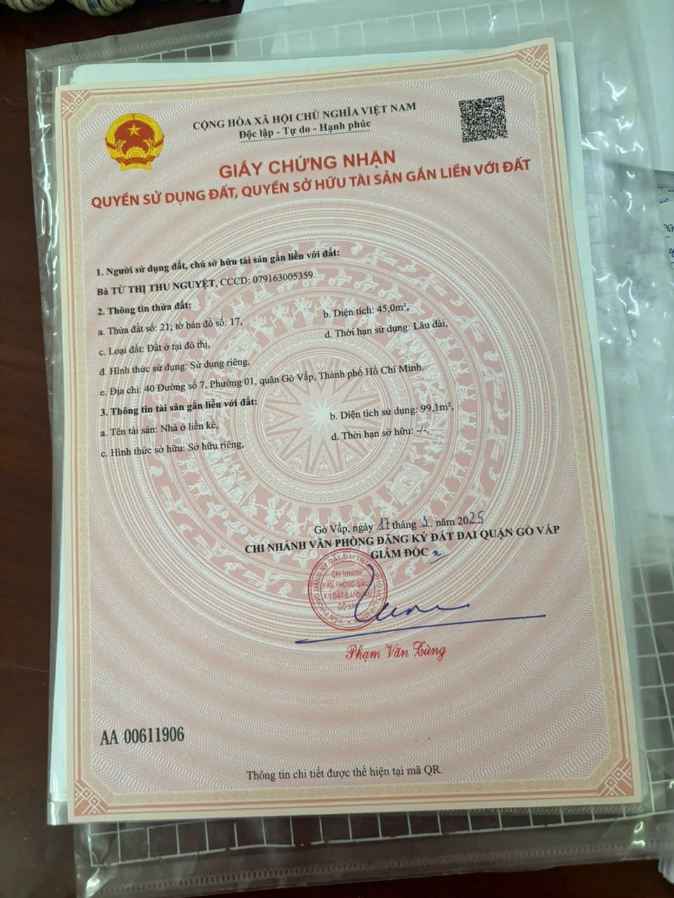 CHÍNH CHỦ CẦN BÁN NHÀ SỐ - 40 - ĐƯỜNG SỐ 7- PHƯỜNG 1 - QUẬN GÒ VẤP - TPHCM - Ảnh 4