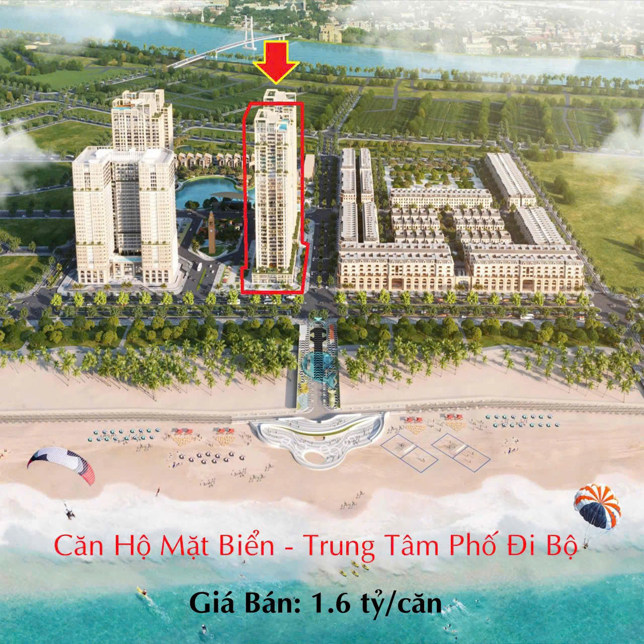 Nhỉnh 2 tỷ có ngay căn hộ 2Pn diện tích 47m2 tại mặt biển Bảo Ninh, TP Đồng Hới, sở hữu lâu dài - Ảnh chính