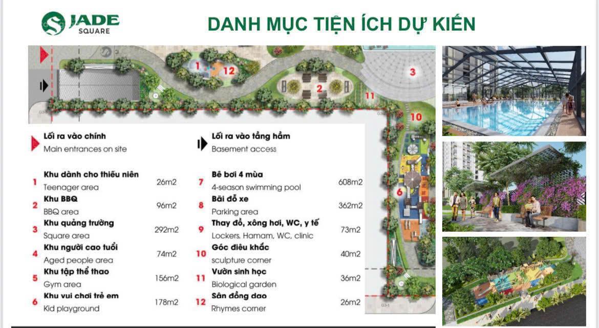 Quỹ ngoại giao dự án Jade Square diện tích từ 72.8 - 154m2, HTLS 0% 2 năm, chiết khấu 12% - Ảnh 3