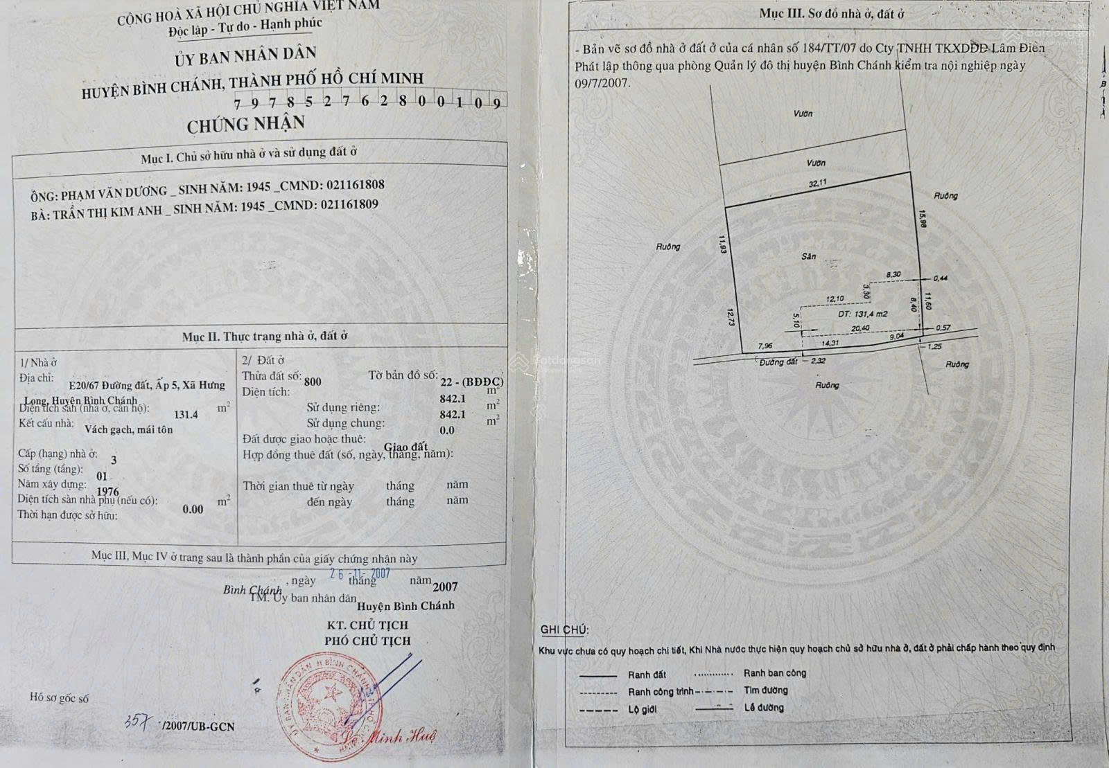 Chính Chủ Bán đất Rạch Sậy, 10.99 Tỷ, 842.1m2, Bình Chánh, HCM , Có Nhà Cấp 4 Sạch đẹp - Ảnh 4