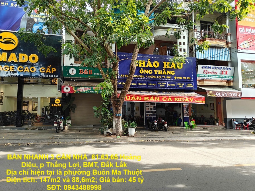 NHÀ ĐẸP – GIÁ TỐT  - CẦN BÁN NHANH 3 CĂN NHÀ  61,63,65 Hoàng Diệu, p Thắng Lợi, BMT, Đắk Lắk - Ảnh chính