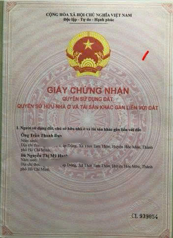 CHÍNH CHỦ CẦN BÁN NHÀ  1/Đường Trịnh Thị Miếng, Xã Thới Tam Thôn, Huyện Hóc Môn, TP HCM - Ảnh 2